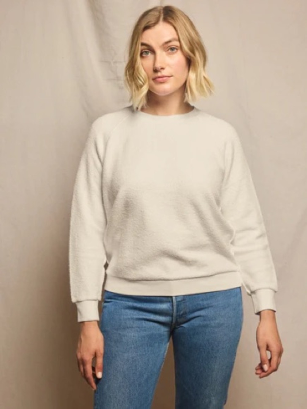 perfectwhitetee - Ziggy reverse fleece shrunken sweatshirt